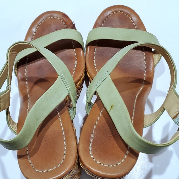 Kate Spade "Dancer" green preppy wedge sandal, size 7.5M - Picture 11 of 16